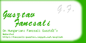 gusztav fancsali business card